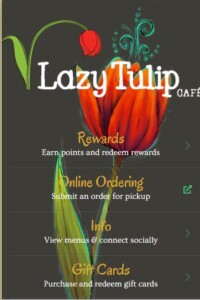 Screenshot of Lazy TUlip loyalty app